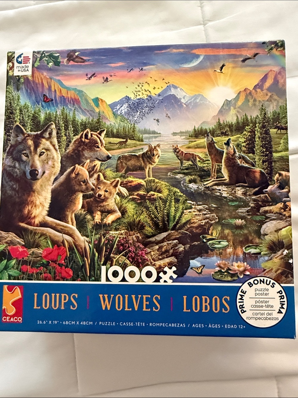Wolves Wolves Wolves 1000-Piece Jigsaw Puzzle by Ceaco With a poster 26.6 X 19"